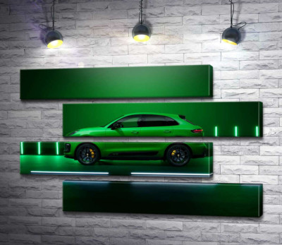 Модульна картина "Porsche Macan у зеленому кольорі"