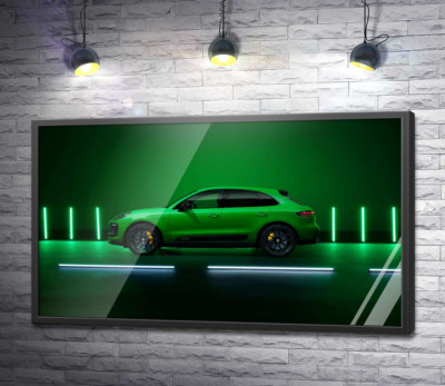 Постер "Porsche Macan в зеленом цвете"