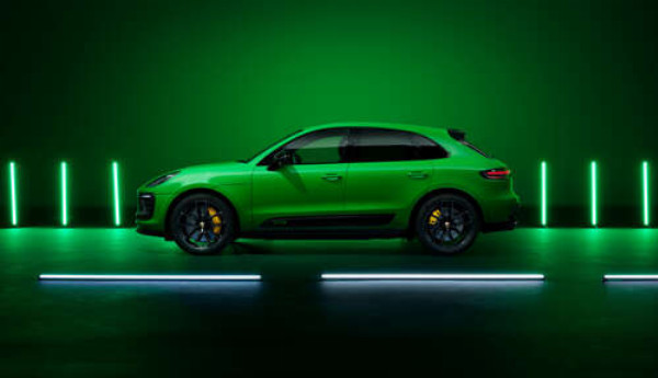 Porsche Macan в зеленом цвете