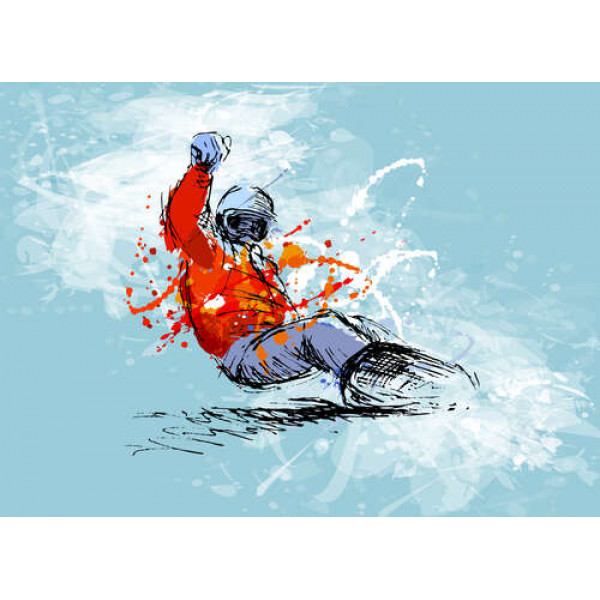 Сноубордист мчить снігом