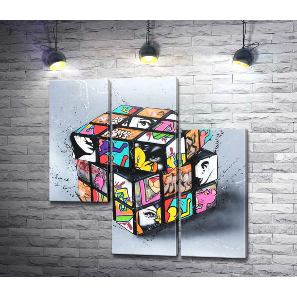 Кубик Рубика с арт-граффити