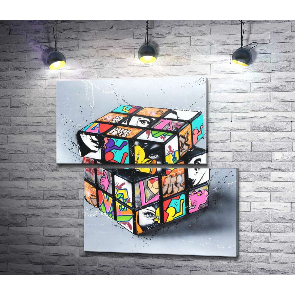 Кубик Рубика с арт-граффити