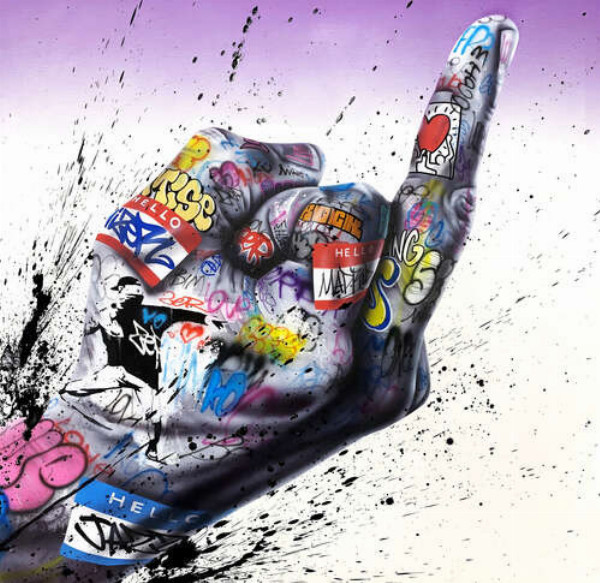 Средний палец и граффити-стикеры