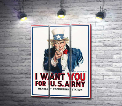 Модульна картина "Плакат військового рекрутингу в США (I want you for US army)"