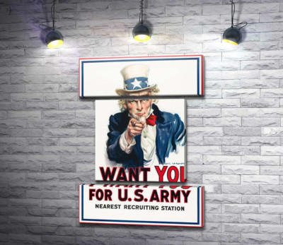 Модульная картина "Плакат военного рекрутинга в США (I want you for US army)"