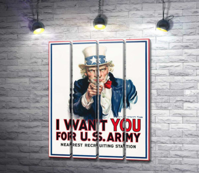 Модульна картина "Плакат військового рекрутингу в США (I want you for US army)"