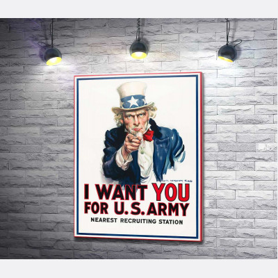 Плакат військового рекрутингу в США (I want you for US army)