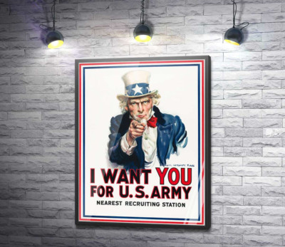 Постер "Плакат військового рекрутингу в США (I want you for US army)"