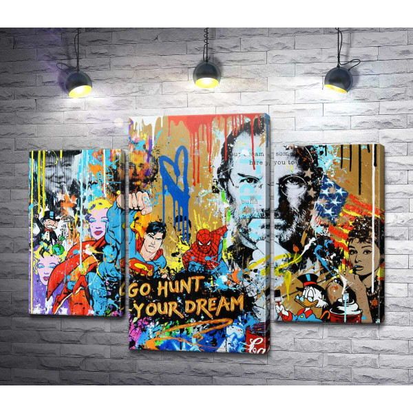 Арт граффити с Джобсом - Go hunt your dream