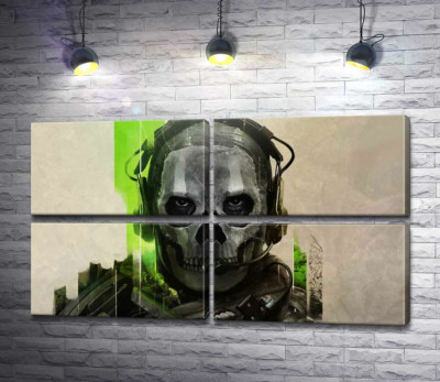 Модульная картина "Призрачный воин, персонаж Call of Duty"