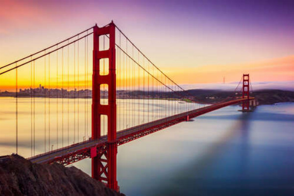 Мост Голден Гейт (Сан Франциско) на живописном закате
