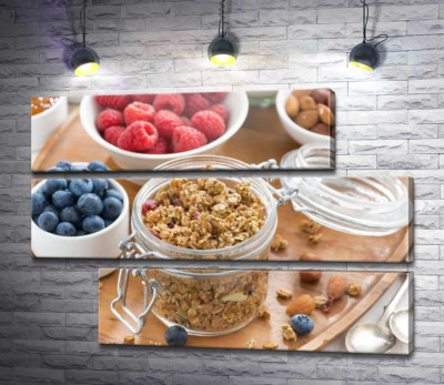 Модульная картина "Здоровый и полезный фитнес завтрак"