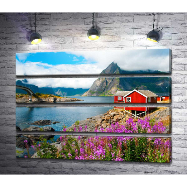 Мальовничий норвезький краєвид з будиночками