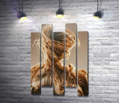 Модульна картина "Абстрактно-стрічкова фігура людини"