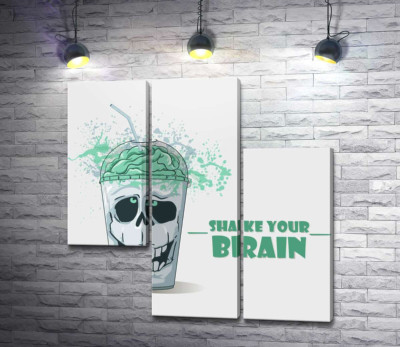 Модульная картина "Мотивационный плакат: Shake your brain"