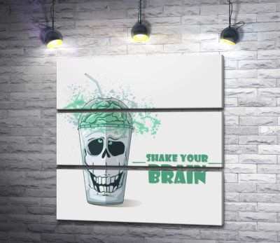 Модульная картина "Мотивационный плакат: Shake your brain"