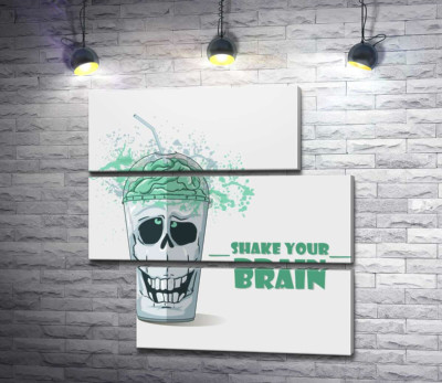 Модульна картина "Мотиваційний плакат: Shake your brain"