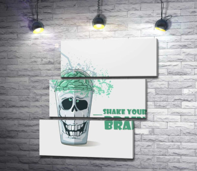 Модульна картина "Мотиваційний плакат: Shake your brain"