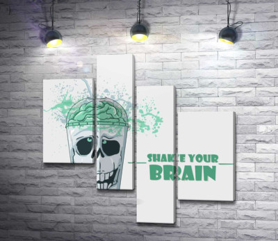 Модульная картина "Мотивационный плакат: Shake your brain"