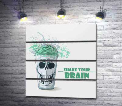 Модульная картина "Мотивационный плакат: Shake your brain"