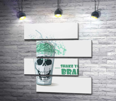 Модульная картина "Мотивационный плакат: Shake your brain"
