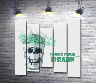 Модульна картина "Мотиваційний плакат: Shake your brain"