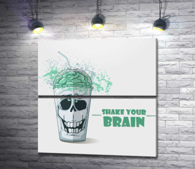 Модульная картина "Мотивационный плакат: Shake your brain"