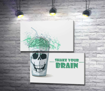 Модульна картина "Мотиваційний плакат: Shake your brain"
