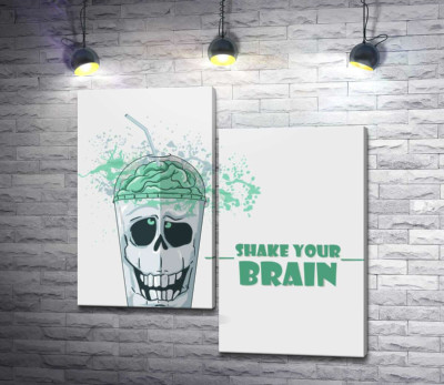 Модульна картина "Мотиваційний плакат: Shake your brain"