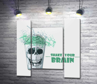 Модульная картина "Мотивационный плакат: Shake your brain"