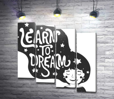 Модульна картина "Мотиваційний плакат: Learn to dream"