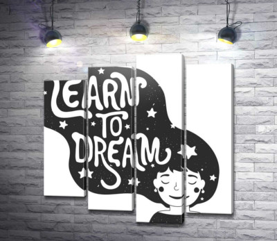 Модульна картина "Мотиваційний плакат: Learn to dream"