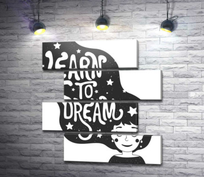 Модульная картина "Мотивационный плакат: Learn to dream"