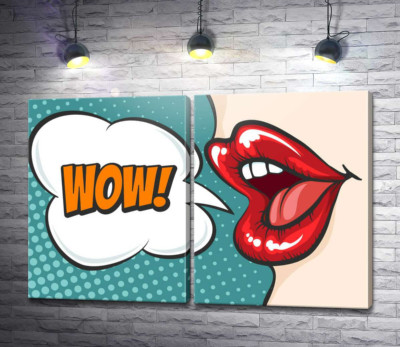 Жіночі губи та вигук "Wow"