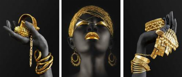 Темнокожая девушка с золотыми украшениями