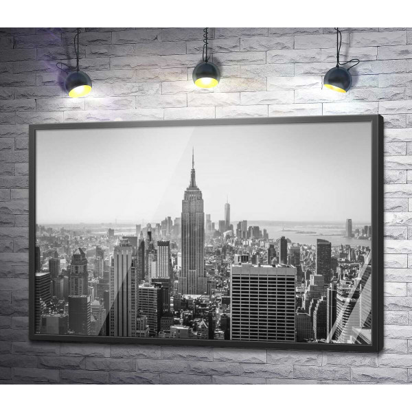 Чорно-біла панорама на Нью-Йорк