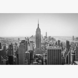 Черно-белая панорама на Нью-Йорк