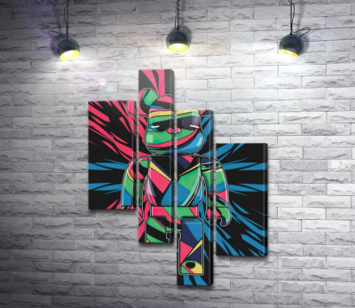Модульная картина "Разноцветный Bearbrick"