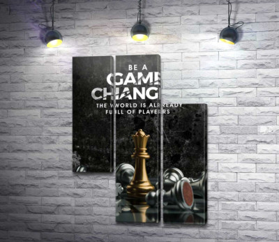 Модульна картина "Мотиваційний плакат із шахами "Game Changer""