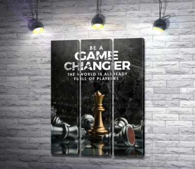 Мотивационный плакат с шахматами "Game Changer"