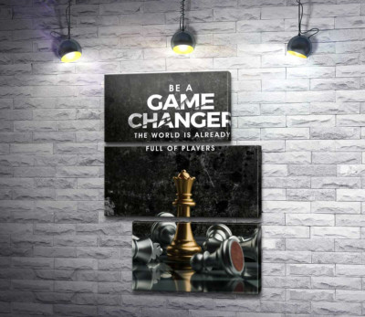 Модульная картина "Мотивационный плакат с шахматами "Game Changer""