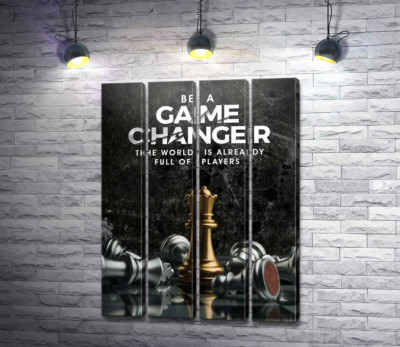 Модульная картина "Мотивационный плакат с шахматами "Game Changer""