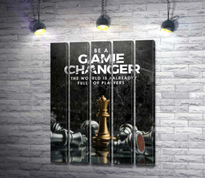 Модульна картина "Мотиваційний плакат із шахами "Game Changer""