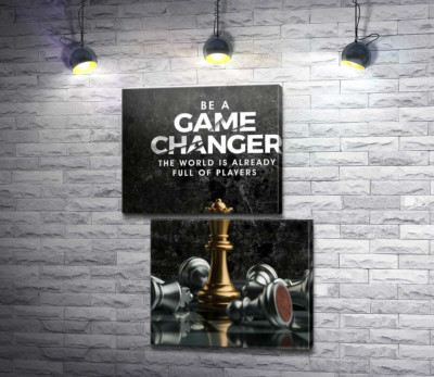 Модульная картина "Мотивационный плакат с шахматами "Game Changer""