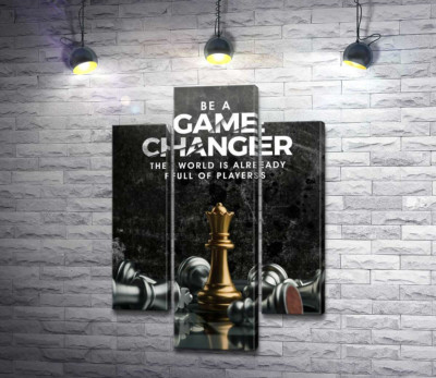Модульная картина "Мотивационный плакат с шахматами "Game Changer""