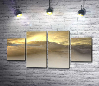 Модульная картина "Песочно-золотистая абстракция"
