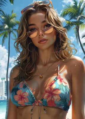 Портрет секусальной девушки в стиле GTA