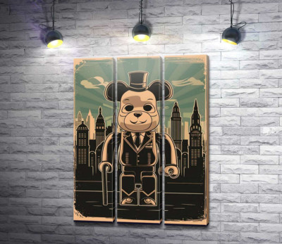 Плакат "Bearbrick-джентльмен"