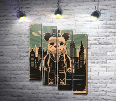 Плакат "Bearbrick-джентльмен"