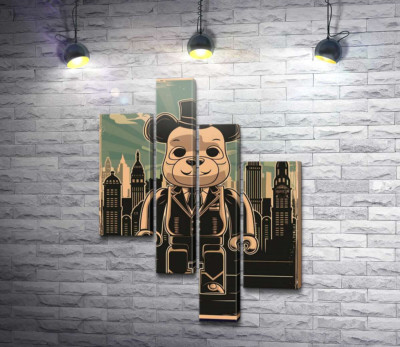 Модульна картина "Плакат "Bearbrick-джентльмен""